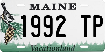 ME license plate 1992TP