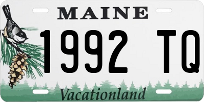 ME license plate 1992TQ