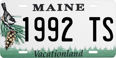 ME license plate 1992TS