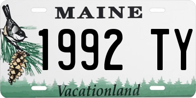 ME license plate 1992TY