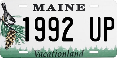 ME license plate 1992UP