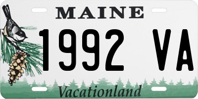 ME license plate 1992VA