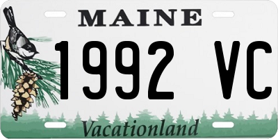 ME license plate 1992VC