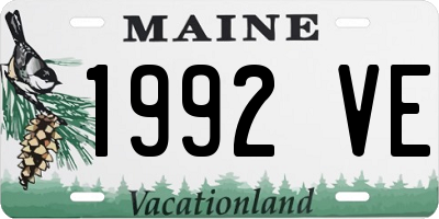 ME license plate 1992VE