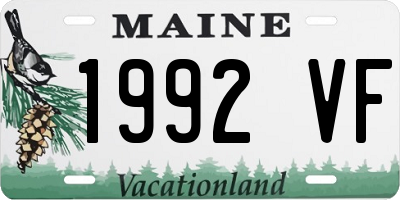 ME license plate 1992VF