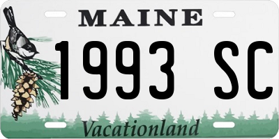 ME license plate 1993SC