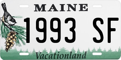 ME license plate 1993SF