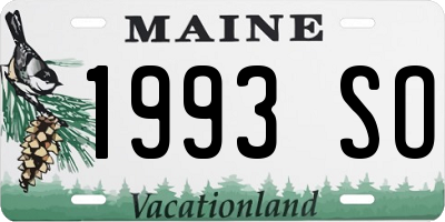 ME license plate 1993SO