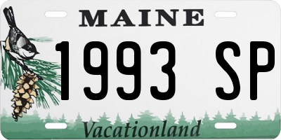 ME license plate 1993SP