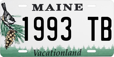 ME license plate 1993TB