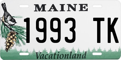 ME license plate 1993TK