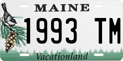 ME license plate 1993TM