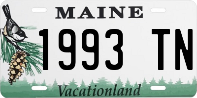 ME license plate 1993TN