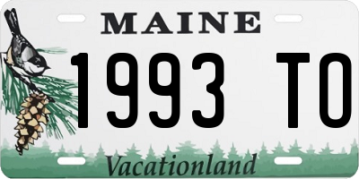 ME license plate 1993TO