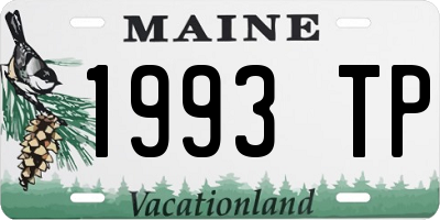 ME license plate 1993TP