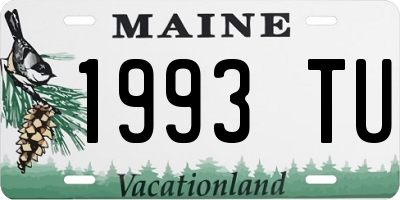 ME license plate 1993TU