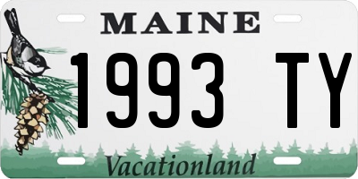 ME license plate 1993TY