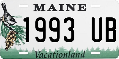 ME license plate 1993UB