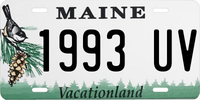 ME license plate 1993UV