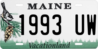ME license plate 1993UW