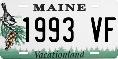 ME license plate 1993VF