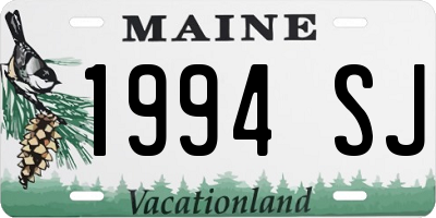 ME license plate 1994SJ