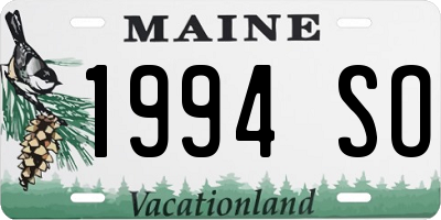 ME license plate 1994SO