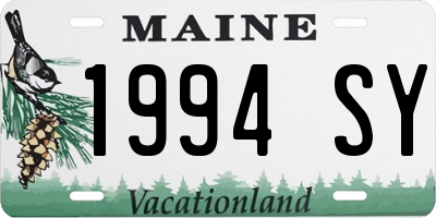 ME license plate 1994SY