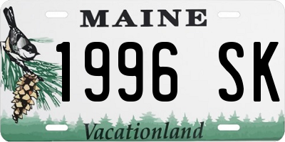 ME license plate 1996SK