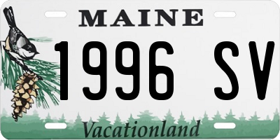 ME license plate 1996SV