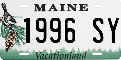 ME license plate 1996SY