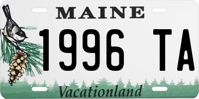 ME license plate 1996TA