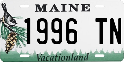 ME license plate 1996TN