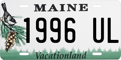 ME license plate 1996UL