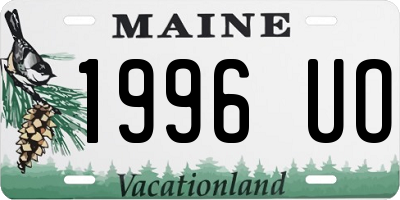 ME license plate 1996UO