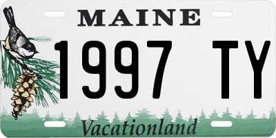 ME license plate 1997TY