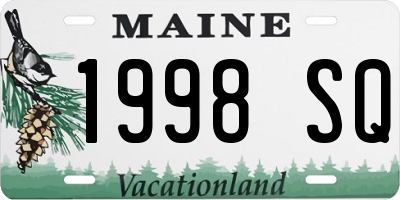 ME license plate 1998SQ