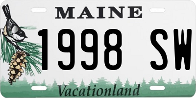 ME license plate 1998SW
