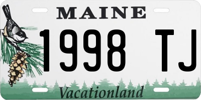 ME license plate 1998TJ