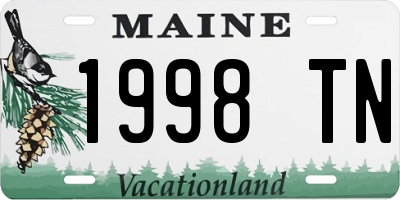 ME license plate 1998TN