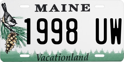 ME license plate 1998UW