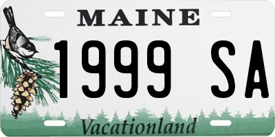 ME license plate 1999SA
