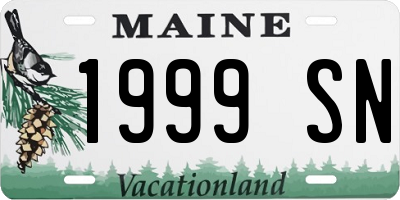 ME license plate 1999SN