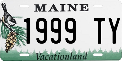 ME license plate 1999TY