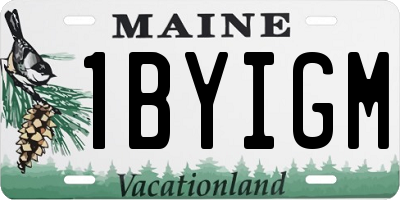 ME license plate 1BYIGM