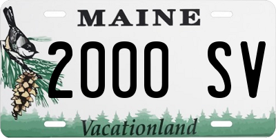 ME license plate 2000SV