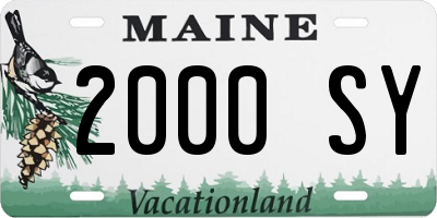ME license plate 2000SY