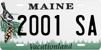 ME license plate 2001SA