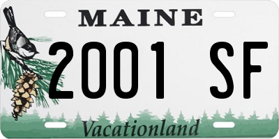 ME license plate 2001SF