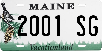 ME license plate 2001SG